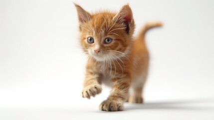 Portrait of Maine Coon kittens on a white background.