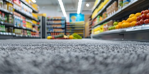 Floor display area for food allergy awareness training employees in safe practices. Concept Food Allergy Awareness, Training Employees, Safe Practices, Floor Display Area, Workplace Safety,