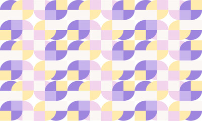 Quarter Yellow dot and purple and pink overlap square block patter repeat seamless pattern design for fabric printing or t-shirt screening paint, checkerboard chess strip