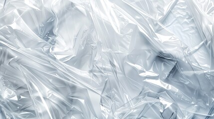 Obraz premium Plastic Wrap Creases and Folds white background.