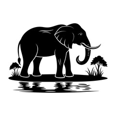 Elephant In Nature Silhouette