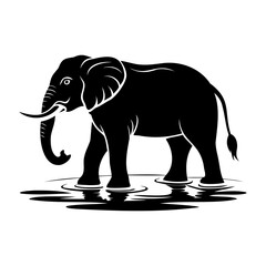 Elephant In Nature Silhouette
