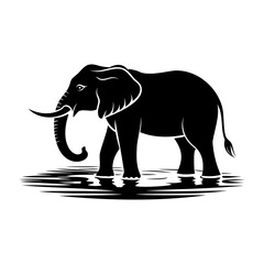 Fototapeta premium Elephant In Nature Silhouettes Collection
