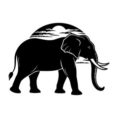 Elephant In Nature Silhouette