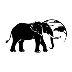 Elephant In Nature Silhouettes Collection