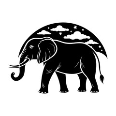 Elephant In Nature Silhouettes Collection