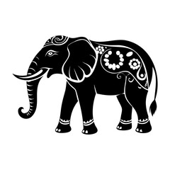 Elephant Ornament Silhouettes Collection