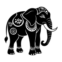 Elephant Ornament Silhouettes Collection