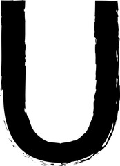 chalk bold letter uppercase u