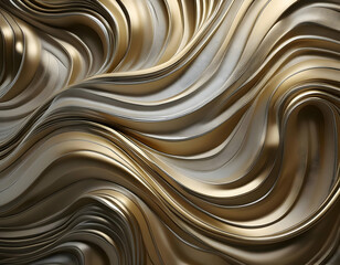 abstract background with waves.a seamless chrome golden plate texture with abstract waves, where the flowing lines create a mesmerizing and hypnotic pattern. The golden chrome finish adds an element o