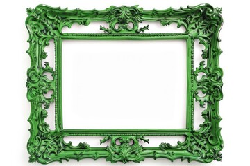Green Frame Collection - Classical Aged Wall Border, Isolated on White Background
