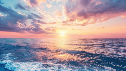 Obraz premium A beautiful seascape with a sunset sky