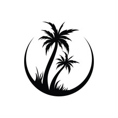 palm tree logo design template