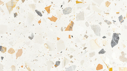 Realistic chipped marble high resolution tileable stone pattern background. Beautiful terrazzo stone texture, pebble stone background. White marble pattern texture for background.. 