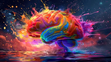 Obraz premium Burst of Creative Brilliance - Abstract Brainstorming Unleashed