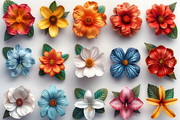 Colorful Exotic Floral Background 6849669Htmpage Background ImageDesktop Wallpaper Backgrounds Hd,
Flowers 3D Flower icons colorful real color white background

