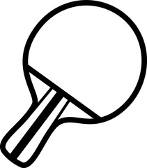 Illustration of a table tennis stick drawn with black lines