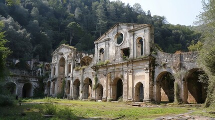 Fototapeta premium The Abbey of San Martino in Valle is a Benedictine abbey in ruins near the Gole di Fara San Martino, located in Fara San Martino in the province of Chieti.