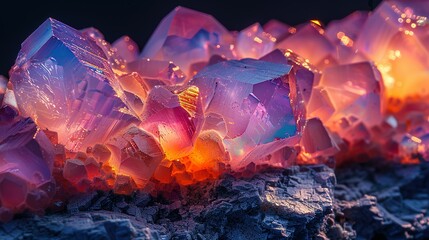 Fototapeta premium Opal Essence: Vibrant and Iridescent Stone Texture Background