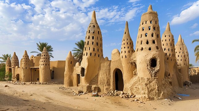 Traditional mud towers used as homes in Najran, Kingdom of Saudi Arabia, Middle East, represent a cultural and architectural heritage.