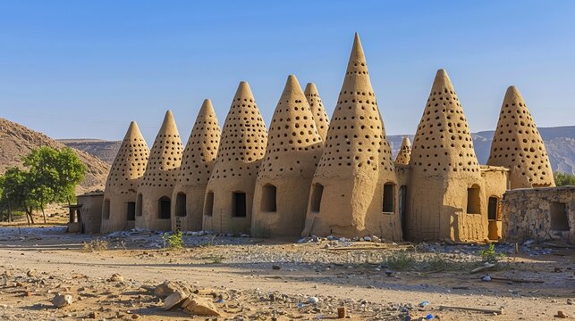 Traditional mud towers used as homes in Najran, Kingdom of Saudi Arabia, Middle East, represent a cultural and architectural heritage.