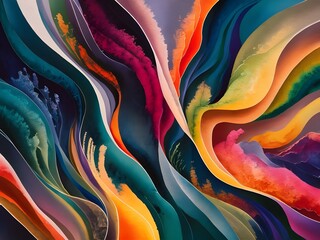 abstract background with waves Generative Ai