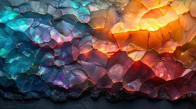 Iridescent Opal: Captivating Color Play Texture Background
