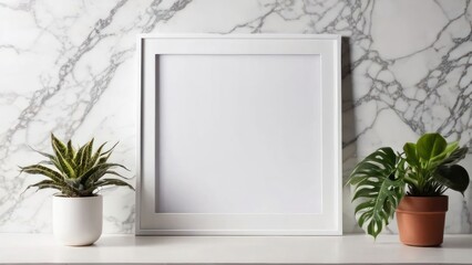 Fototapeta premium Elegant Minimalist Plant and Photo Display Stand