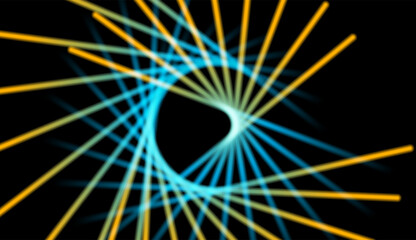 Bright orange blue smooth lines abstract futuristic tech background. Vector digital art design