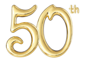 50th Anniversary Gold Number 3D