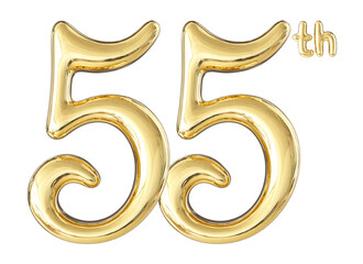 55th Anniversary Gold Number 3D