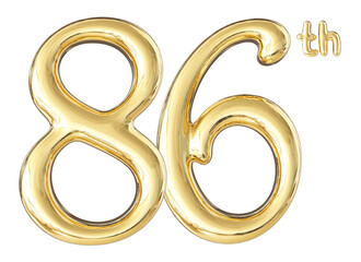 86th Anniversary Gold Number 3D