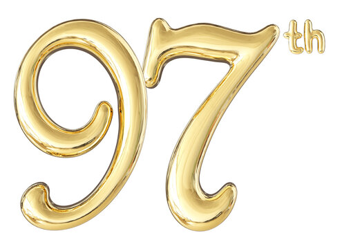 97th Anniversary Gold Number 3D