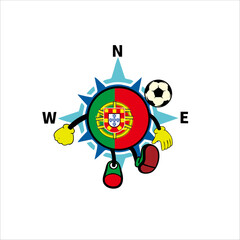 Fototapeta premium Print portugal football character mascot design for world cup