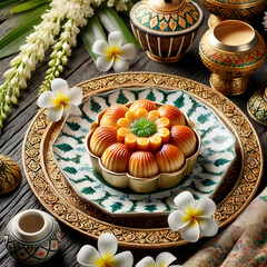 Thai Dessert Flower Arrangement and The Dessert Art