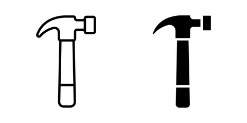 Hammer icon set. Tools Symbol. repair sign. for mobile concept and web design. vector illustration on white background