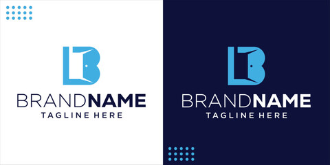 Letter B With Door Logo In Negative Space, Design Inspiration, Illustration, Vector © Berkah