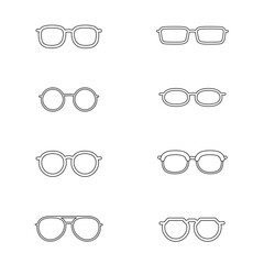 眼鏡線画セットツルなし