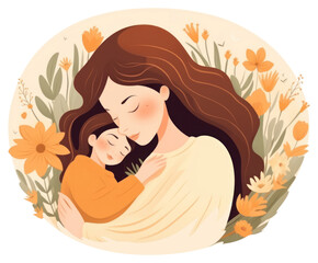 PNG Mother portrait hugging affectionate.