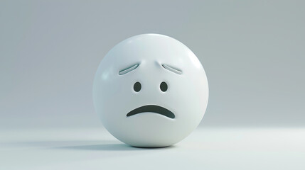 Fototapeta premium digital white emoticon with sad expression 3d render