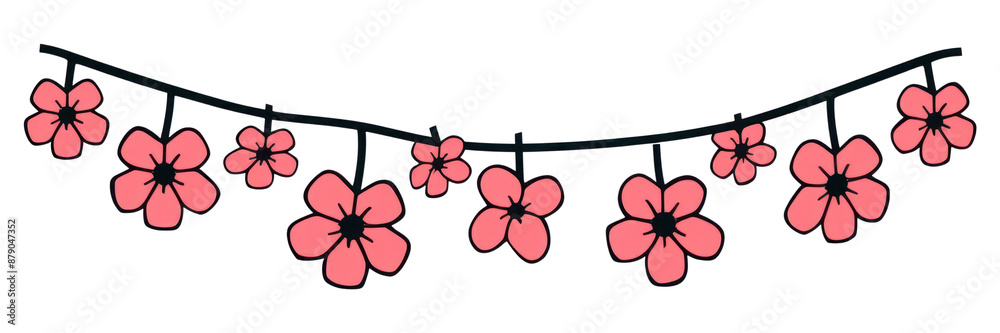 Sticker PNG Cherry blossom flag string dynamite weaponry produce.