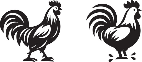 chicken silhouette vector illustration EPS file