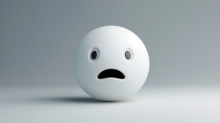 Fototapeta premium white emoticon with expression 3d render