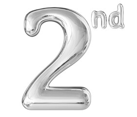 2nd Anniversary Silver Number 3D