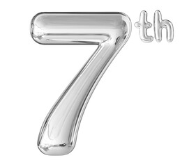 7th Anniversary Silver Number 3D