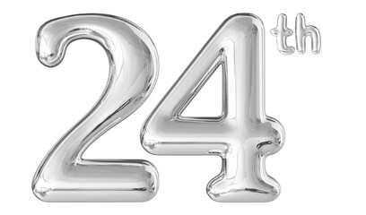 24th Anniversary Silver Number 3D
