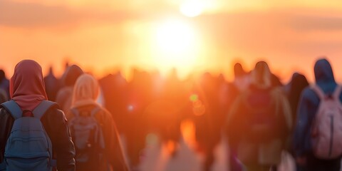 Celebrate Refugee Day with a focus on immigration and migrants. Concept Refugee Stories, Immigration Struggles, Migrant Journeys, Integration Challenges, Refugee Accomplishments