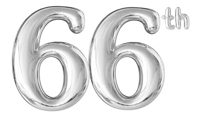 66th Anniversary Silver Number 3D