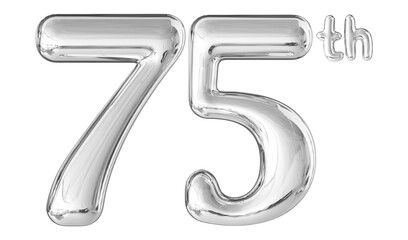 75th Anniversary Silver Number 3D