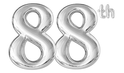 88th Anniversary Silver Number 3D